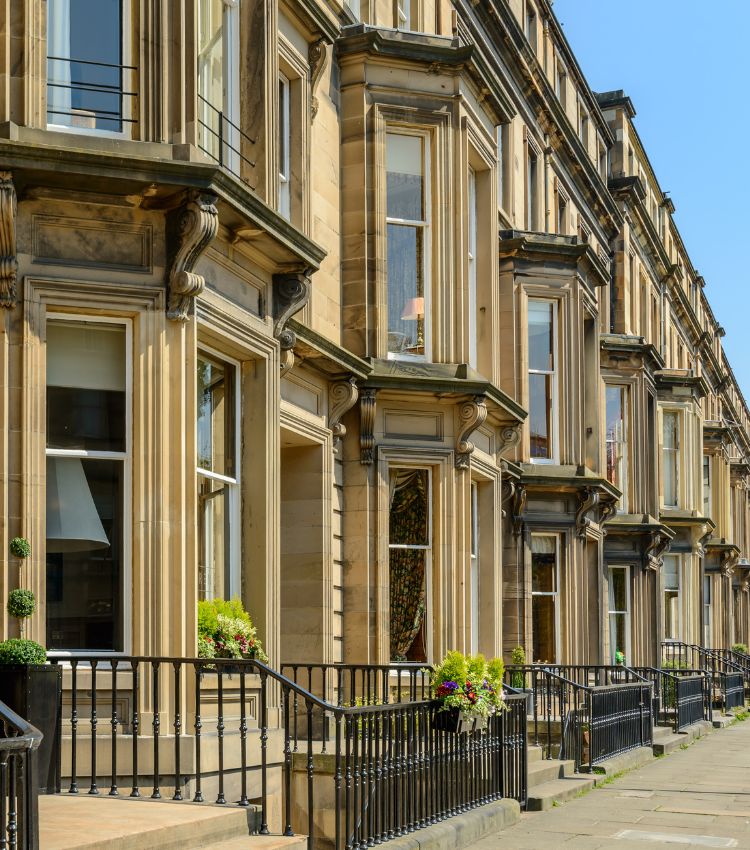 Prime residential property in Drumsheugh Gardens in the west end of Edinburgh