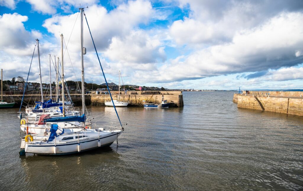 Sailing Boats in Harbour at Musselburgh, Scotland