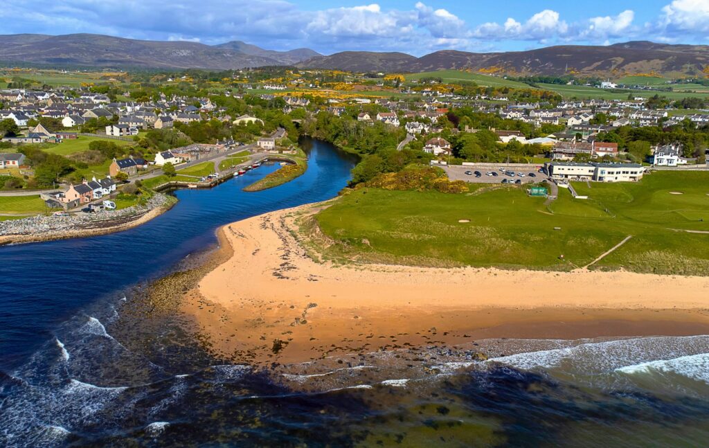 Coastline at the town of Brora in the Scottish Highlands