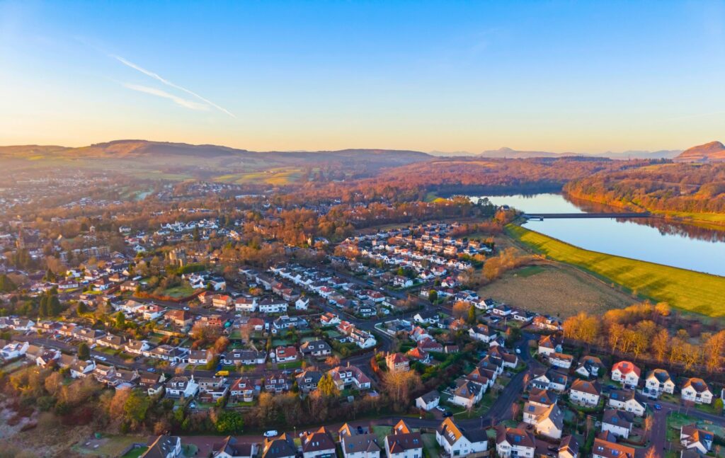 Milngavie residential area beside the reservoirs