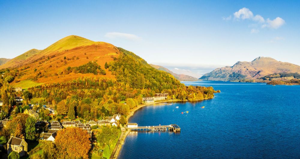 Autumn scenery over Loch Lomond