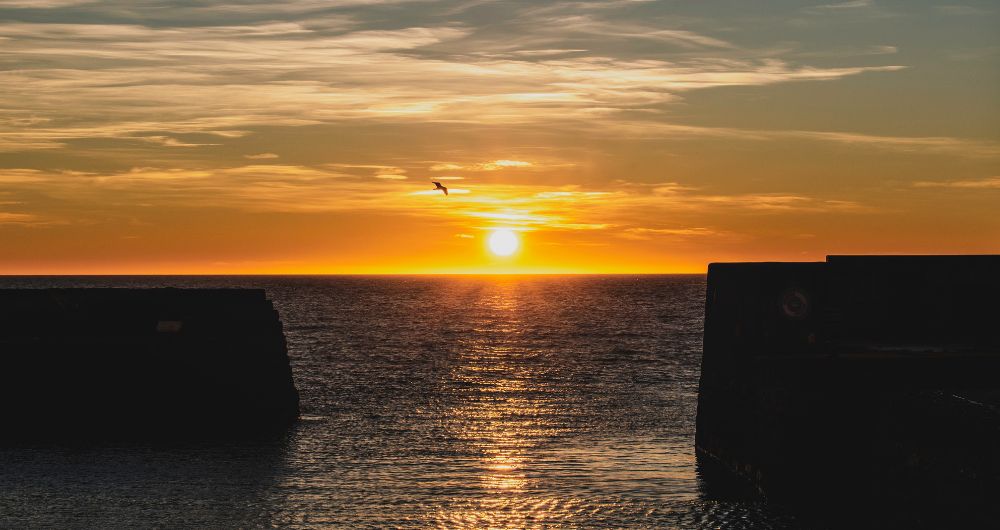 Sunrise at Johnshaven Harbour in Aberdeenshire