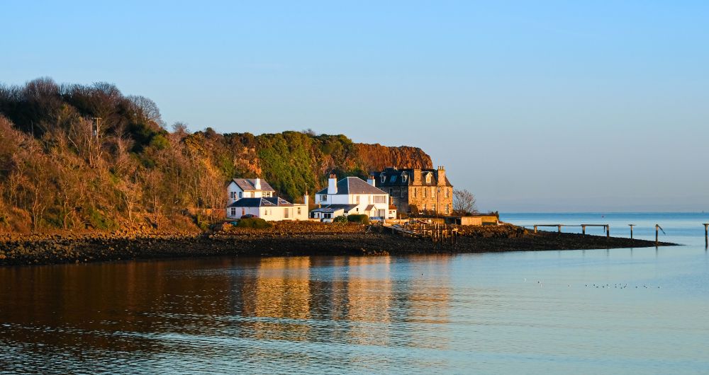 Winter Sunset Over Aberdour Harbour Fife Scotland