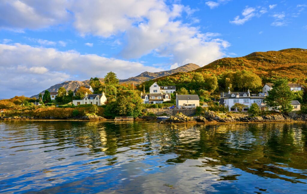 Small community of Kyleakin on the Isle of Skye