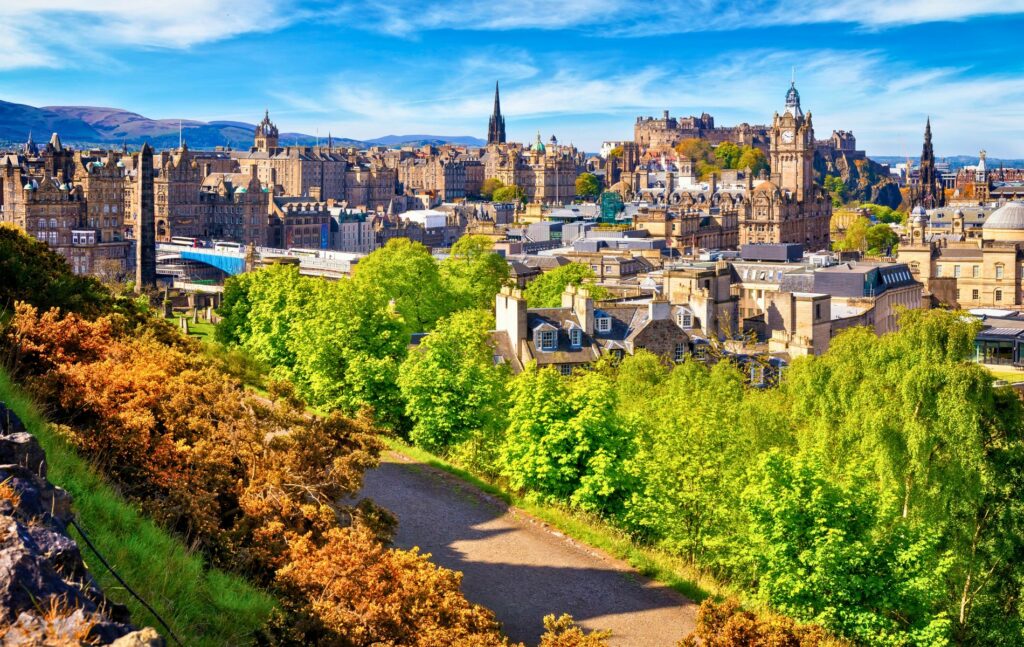 Moving to Scotland, Edinburgh in sunshine, taken from Calton Hill